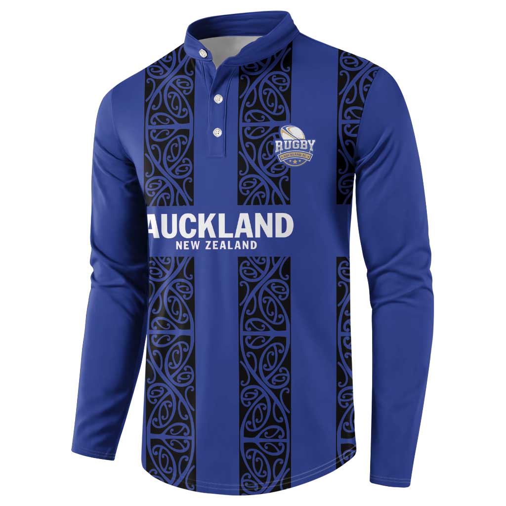Custom Oceania Football NZ Auckland Button Sweatshirt Maori Tribal Pattern LT9 - Polynesian Pride