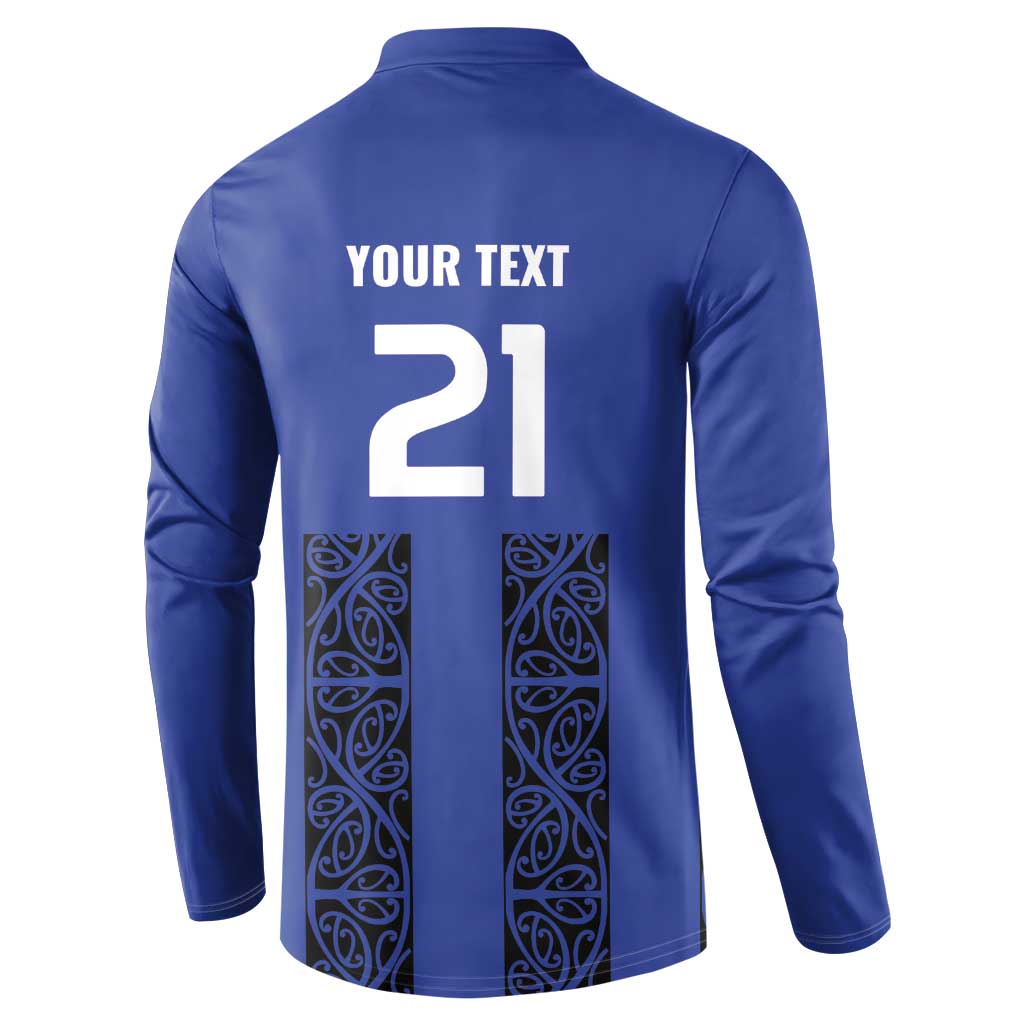 Custom Oceania Football NZ Auckland Button Sweatshirt Maori Tribal Pattern LT9 - Polynesian Pride