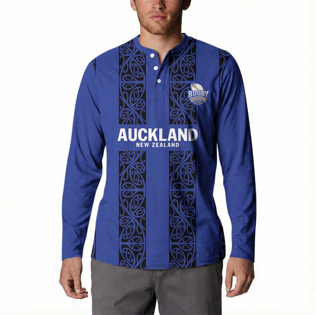 Custom Oceania Football NZ Auckland Button Sweatshirt Maori Tribal Pattern LT9 - Polynesian Pride