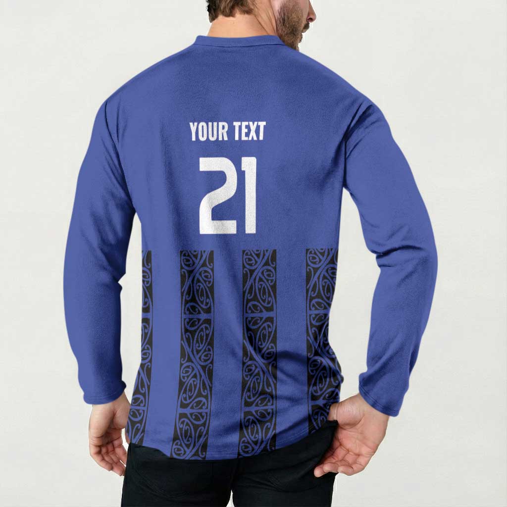 Custom Oceania Football NZ Auckland Button Sweatshirt Maori Tribal Pattern LT9 - Polynesian Pride