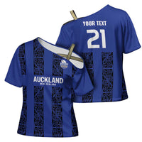 Custom Oceania Football NZ Auckland Cross Shoulder Shirt Maori Tribal Pattern LT9 - Polynesian Pride