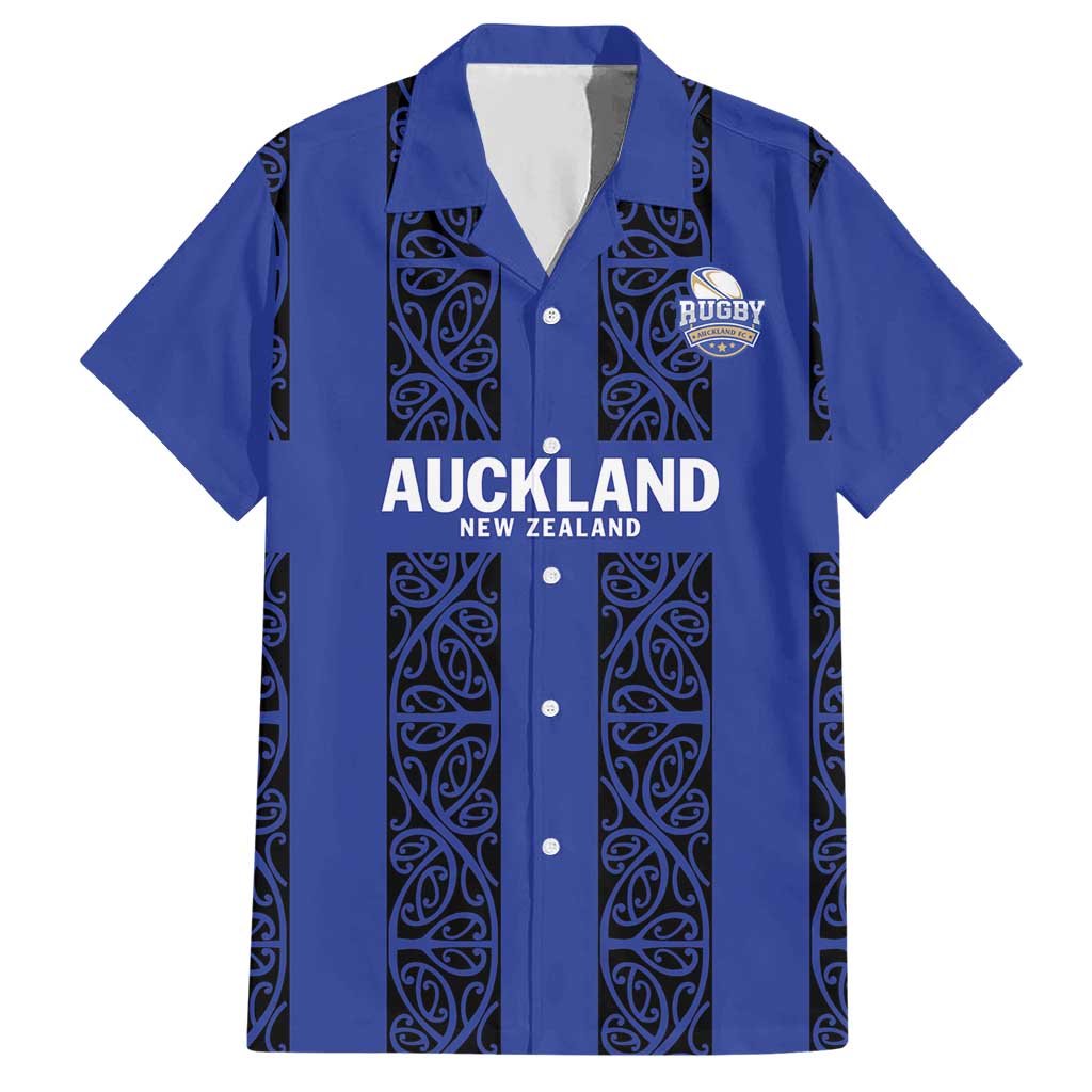 Custom Oceania Football NZ Auckland Hawaiian Shirt Maori Tribal Pattern LT9 Blue - Polynesian Pride