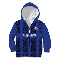 Custom Oceania Football NZ Auckland Kid Hoodie Maori Tribal Pattern