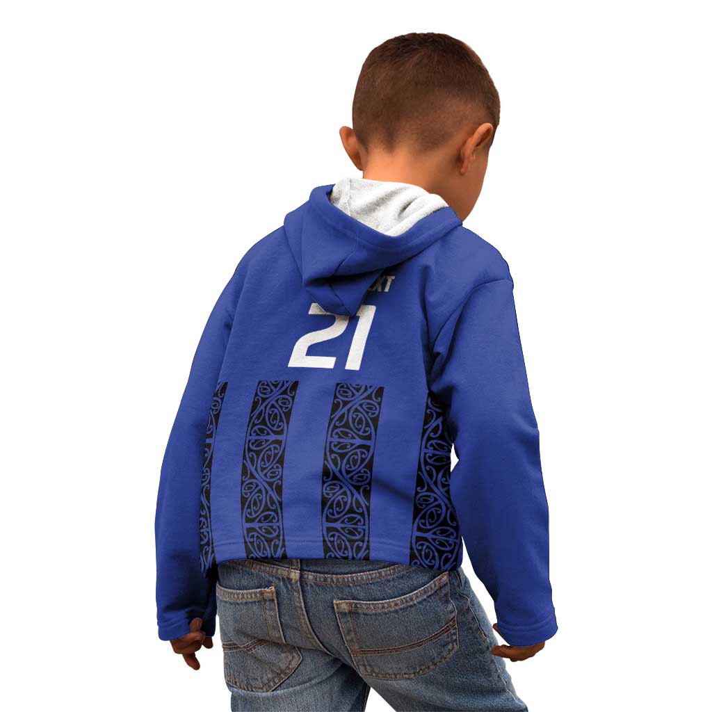 Custom Oceania Football NZ Auckland Kid Hoodie Maori Tribal Pattern