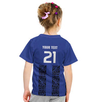 Custom Oceania Football NZ Auckland Kid T Shirt Maori Tribal Pattern LT9 - Polynesian Pride