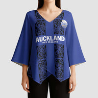 Custom Oceania Football NZ Auckland Kimono Sleeve Blouse Maori Tribal Pattern LT9 - Polynesian Pride
