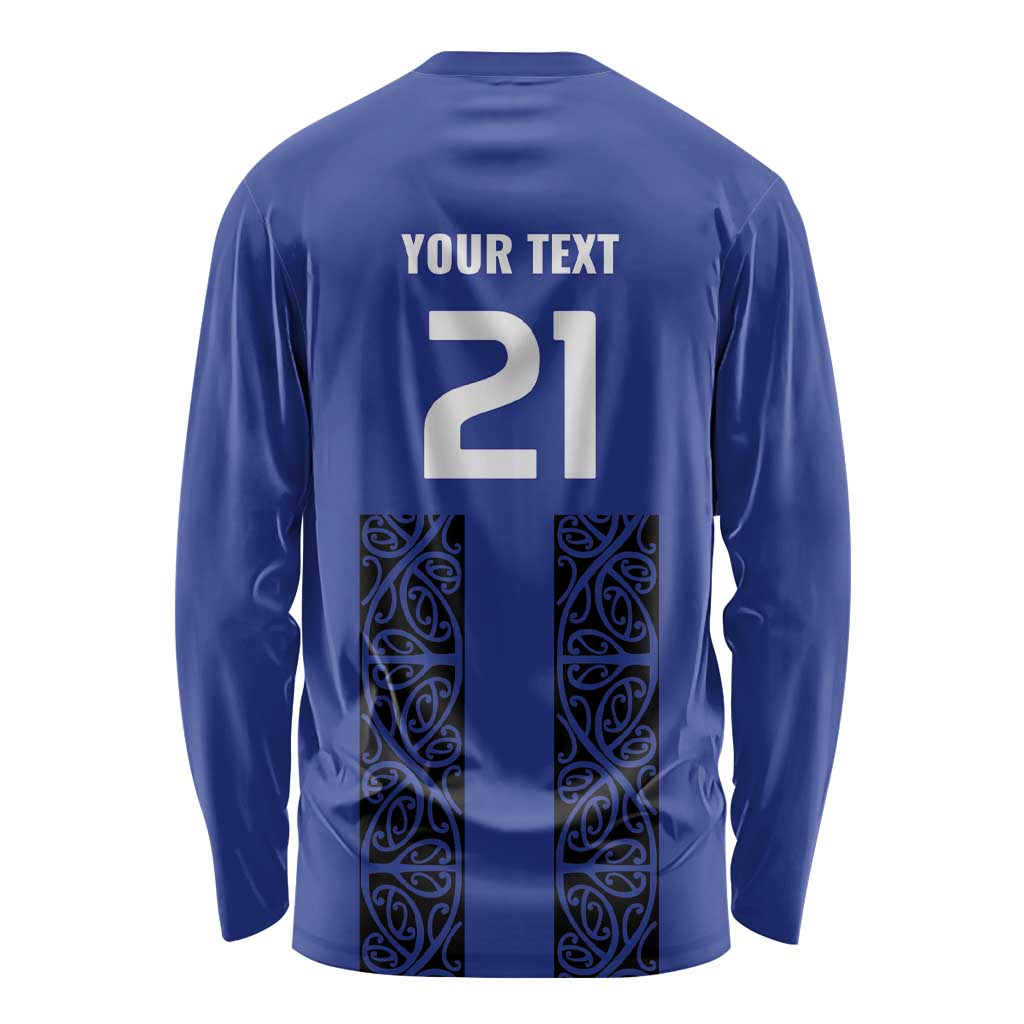 Custom Oceania Football NZ Auckland Long Sleeve Shirt Maori Tribal Pattern LT9 - Polynesian Pride