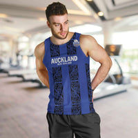 Custom Oceania Football NZ Auckland Men Tank Top Maori Tribal Pattern LT9 Blue - Polynesian Pride