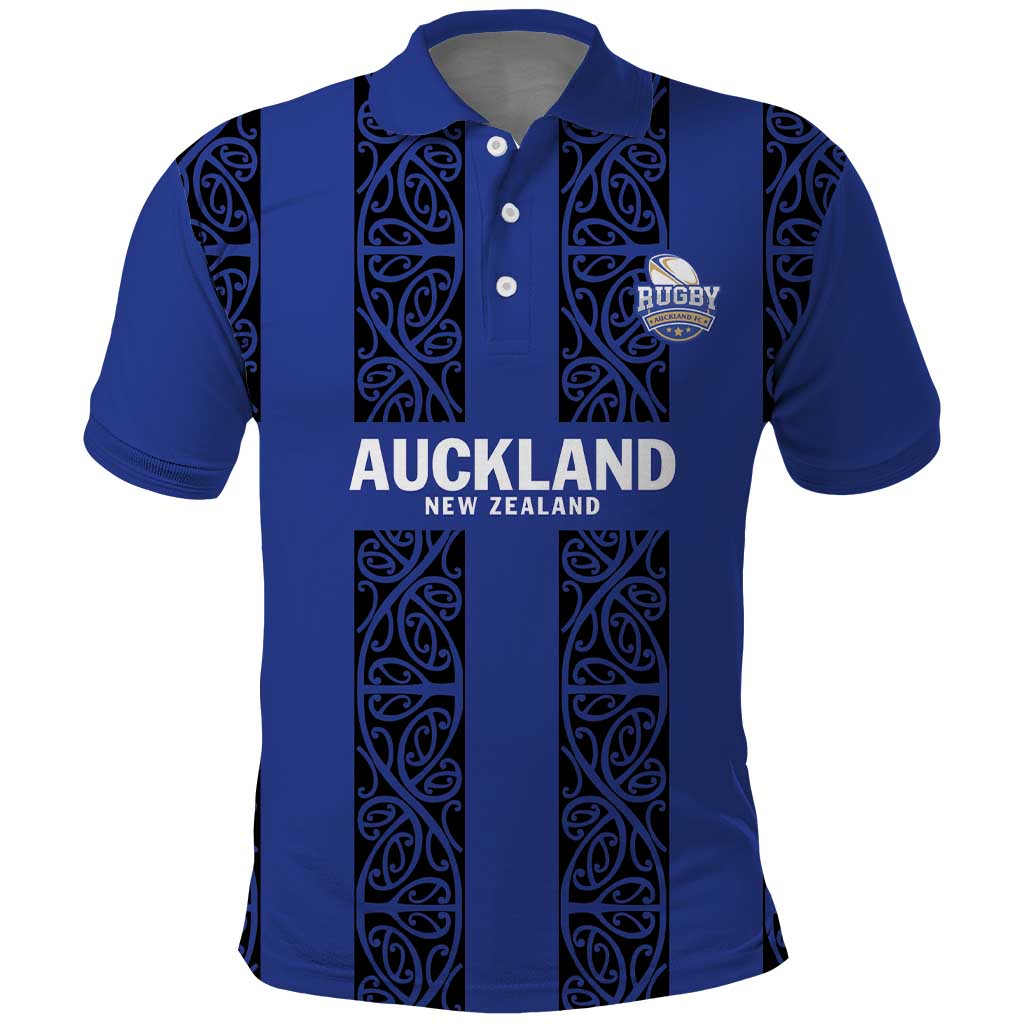Custom Oceania Football NZ Auckland Polo Shirt Maori Tribal Pattern LT9 Blue - Polynesian Pride