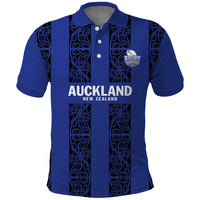 Custom Oceania Football NZ Auckland Polo Shirt Maori Tribal Pattern LT9 Blue - Polynesian Pride