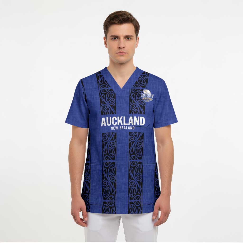 Custom Oceania Football NZ Auckland Scrub Top Maori Tribal Pattern LT9 - Polynesian Pride