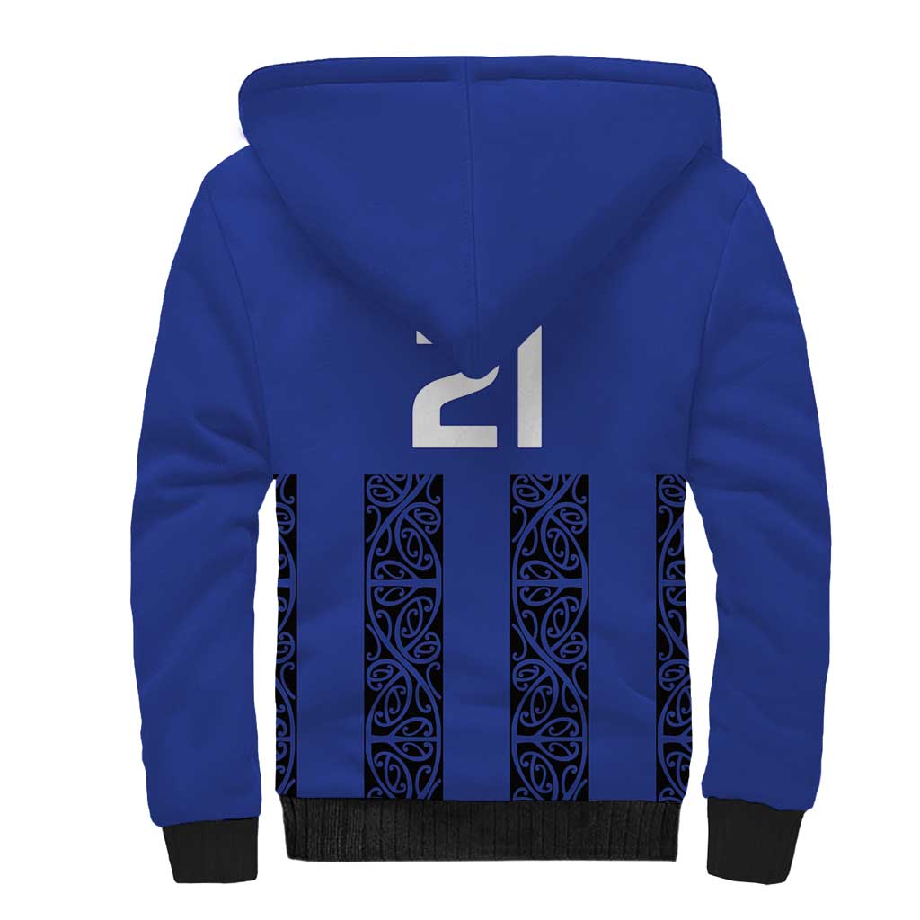 Custom Oceania Football NZ Auckland Sherpa Hoodie Maori Tribal Pattern LT9 - Polynesian Pride