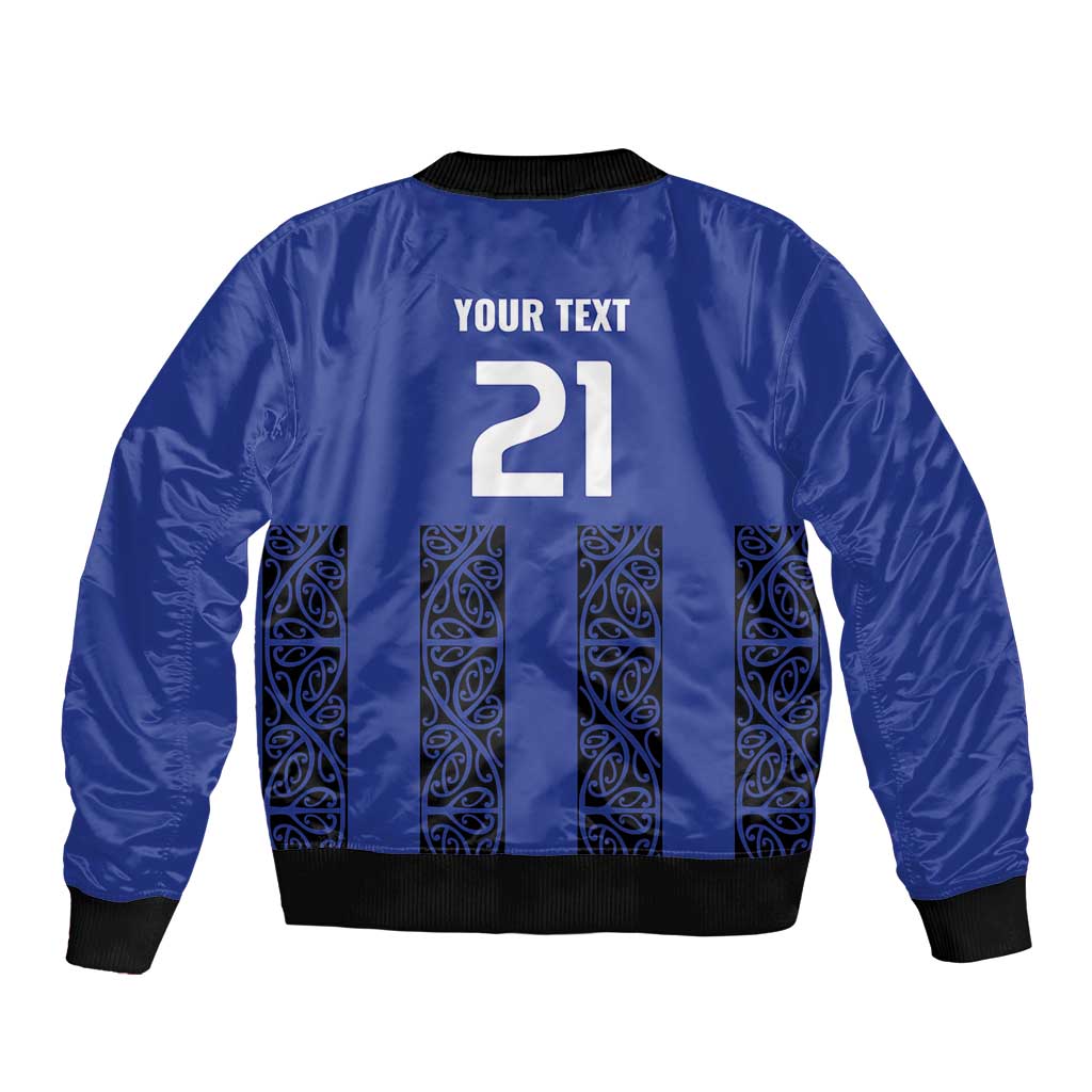 Custom Oceania Football NZ Auckland Sleeve Zip Bomber Jacket Maori Tribal Pattern LT9 - Polynesian Pride