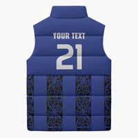 Custom Oceania Football NZ Auckland Sleeveless Puffer Jacket Maori Tribal Pattern LT9 - Polynesian Pride
