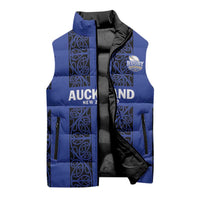 Custom Oceania Football NZ Auckland Sleeveless Puffer Jacket Maori Tribal Pattern LT9 - Polynesian Pride