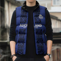 Custom Oceania Football NZ Auckland Sleeveless Puffer Jacket Maori Tribal Pattern LT9 - Polynesian Pride