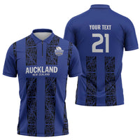 Custom Oceania Football NZ Auckland Zipper Polo Shirt Maori Tribal Pattern LT9 - Polynesian Pride