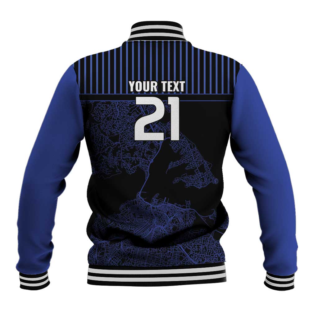 Custom Oceania Football NZ Auckland Baseball Jacket Minimal City Map Style LT9 - Polynesian Pride