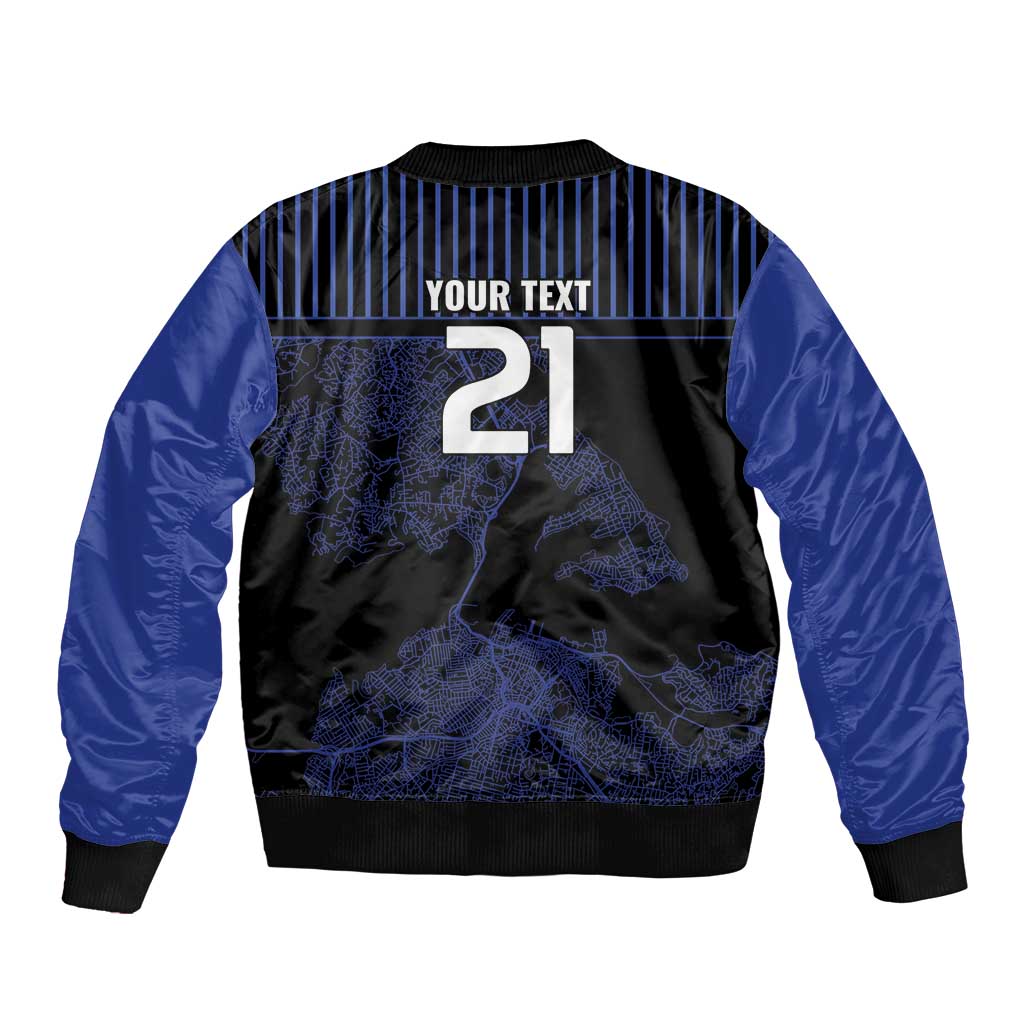 Custom Oceania Football NZ Auckland Bomber Jacket Minimal City Map Style LT9 - Polynesian Pride