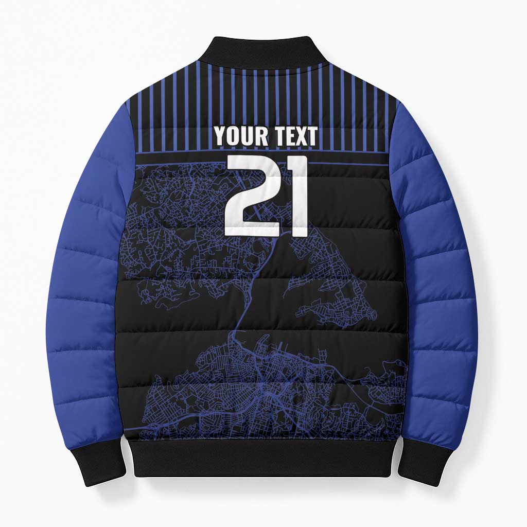 Custom Oceania Football NZ Auckland Bomber Puffer Jacket Minimal City Map Style LT9 - Polynesian Pride