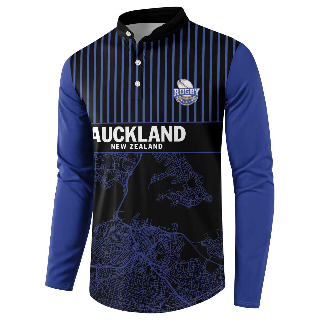 Custom Oceania Football NZ Auckland Button Sweatshirt Minimal City Map Style LT9 - Polynesian Pride