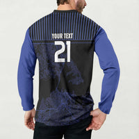 Custom Oceania Football NZ Auckland Button Sweatshirt Minimal City Map Style LT9 - Polynesian Pride