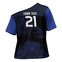 Custom Oceania Football NZ Auckland Cross Shoulder Shirt Minimal City Map Style LT9 - Polynesian Pride
