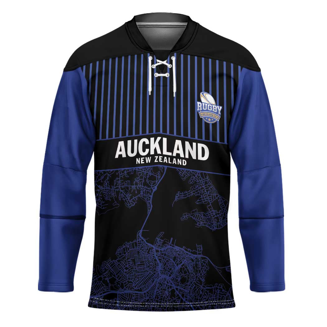 Custom Oceania Football NZ Auckland Hockey Jersey Minimal City Map Style LT9 Unisex Blue - Polynesian Pride