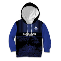 Custom Oceania Football NZ Auckland Kid Hoodie Minimal City Map Style LT9 Hoodie Blue - Polynesian Pride