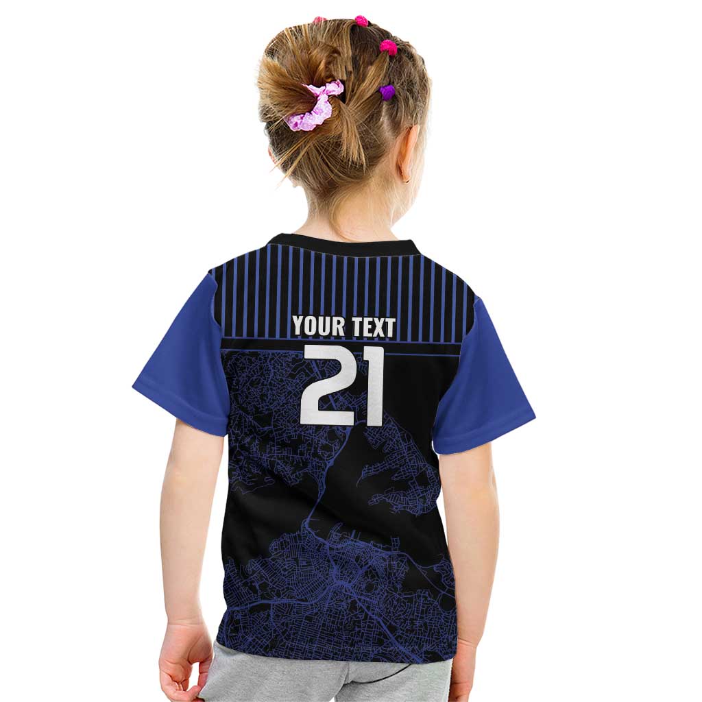 Custom Oceania Football NZ Auckland Kid T Shirt Minimal City Map Style LT9 - Polynesian Pride
