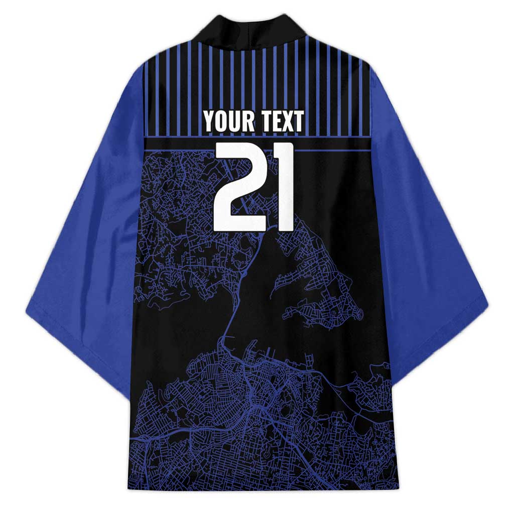 Custom Oceania Football NZ Auckland Kimono Minimal City Map Style