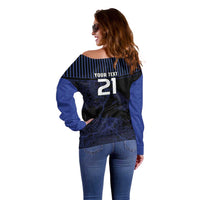 Custom Oceania Football NZ Auckland Off Shoulder Sweater Minimal City Map Style LT9 - Polynesian Pride
