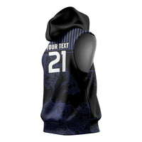 Custom Oceania Football NZ Auckland Sleeveless Hoodie Minimal City Map Style LT9 - Polynesian Pride
