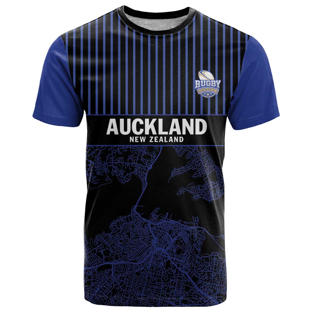 Custom Oceania Football NZ Auckland T Shirt Minimal City Map Style LT9 Blue - Polynesian Pride