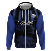 Custom Oceania Football NZ Auckland Zip Hoodie Minimal City Map Style