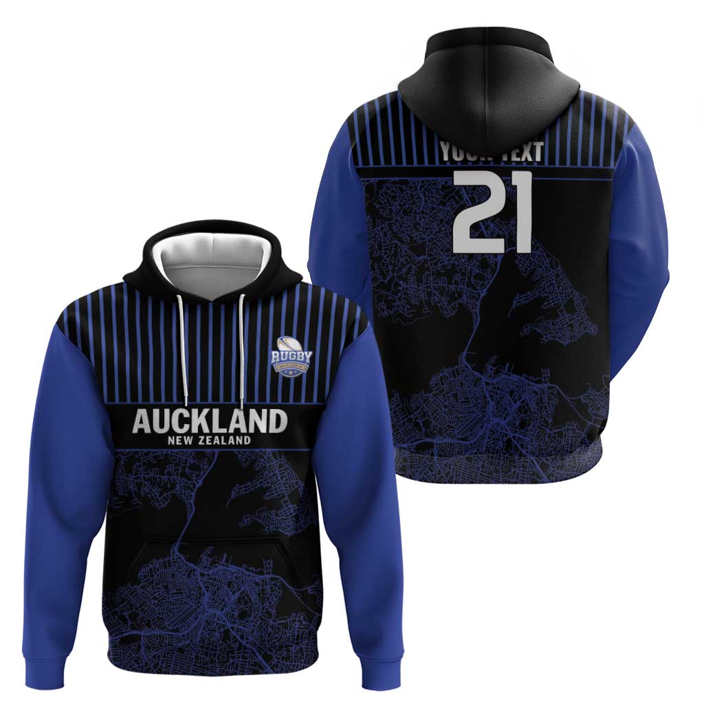 Custom Oceania Football NZ Auckland Zip Hoodie Minimal City Map Style