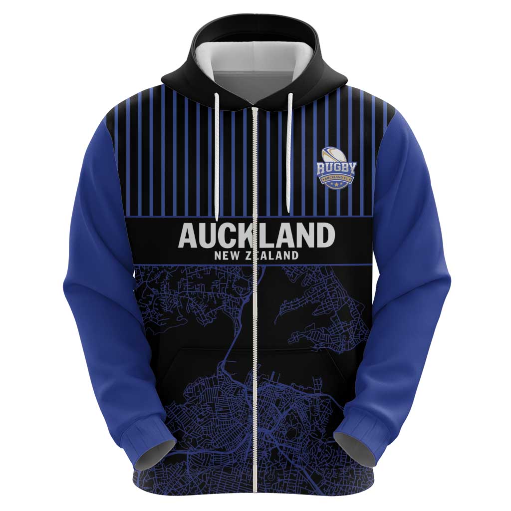 Custom Oceania Football NZ Auckland Zip Hoodie Minimal City Map Style