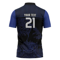 Custom Oceania Football NZ Auckland Zipper Polo Shirt Minimal City Map Style LT9 - Polynesian Pride
