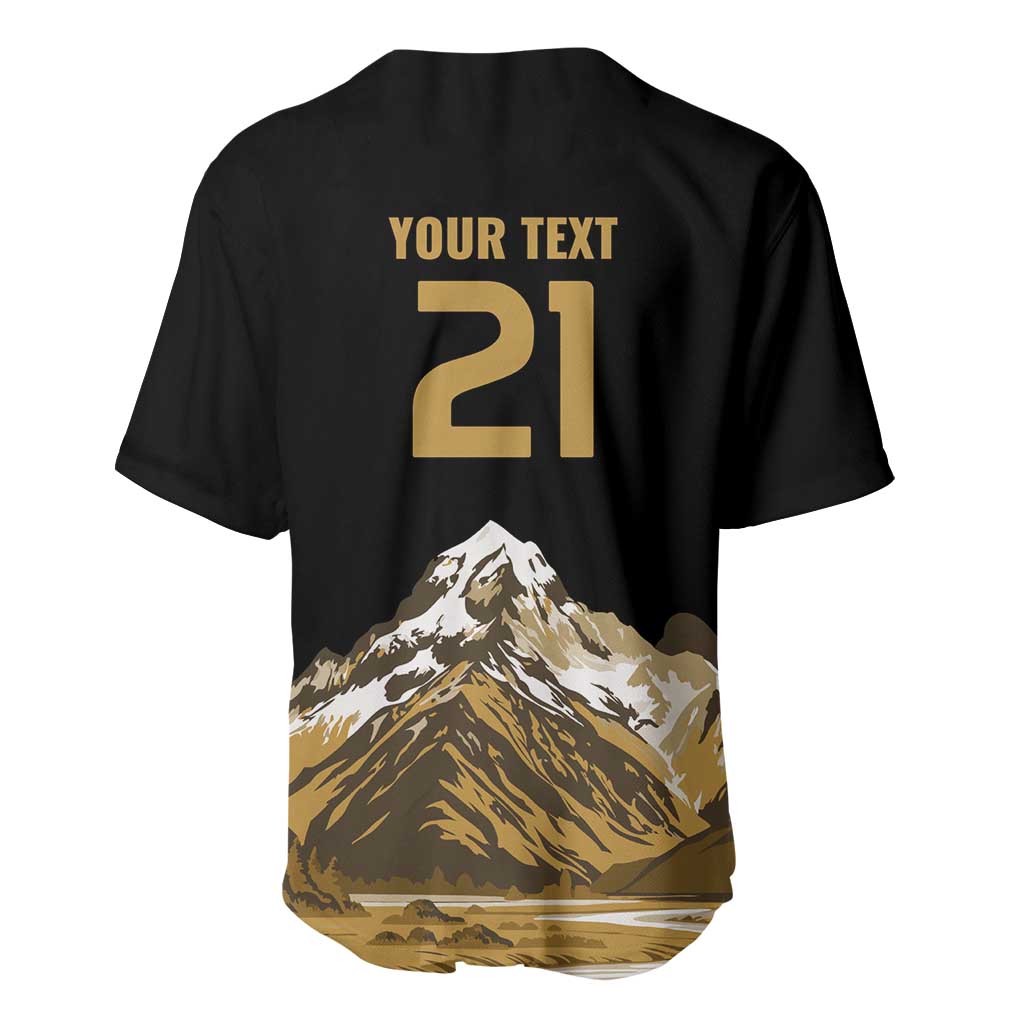 Custom Oceania Football NZ South Island Baseball Jersey Minimal Mount Cook Silhouette