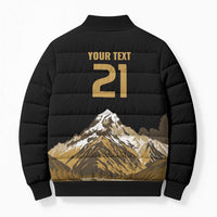 Custom Oceania Football NZ South Island Bomber Puffer Jacket Minimal Mount Cook Silhouette LT9 - Polynesian Pride