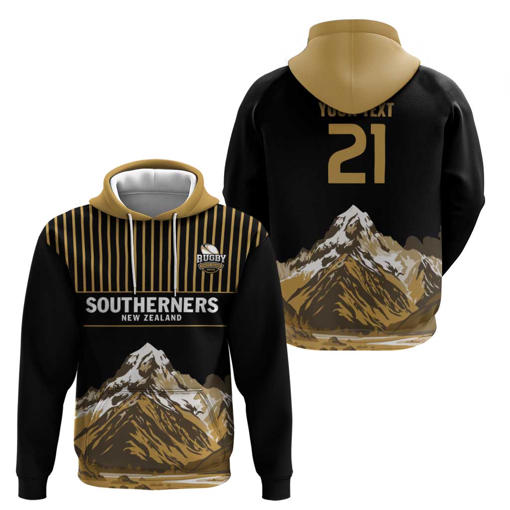 Custom Oceania Football NZ South Island Hoodie Minimal Mount Cook Silhouette