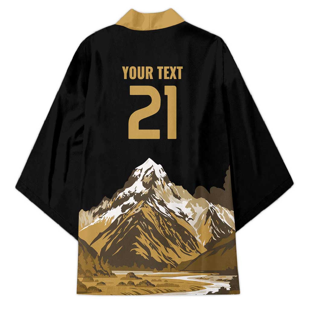 Custom Oceania Football NZ South Island Kimono Minimal Mount Cook Silhouette