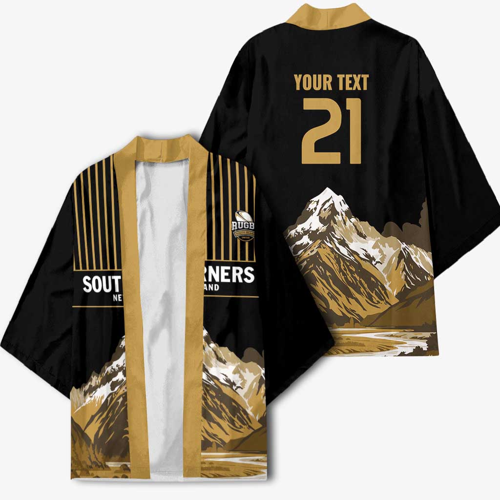 Custom Oceania Football NZ South Island Kimono Minimal Mount Cook Silhouette