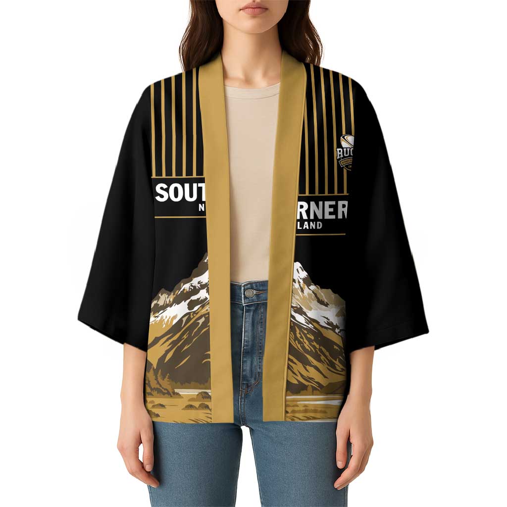 Custom Oceania Football NZ South Island Kimono Minimal Mount Cook Silhouette