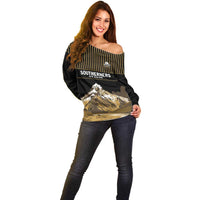 Custom Oceania Football NZ South Island Off Shoulder Sweater Minimal Mount Cook Silhouette LT9 - Polynesian Pride