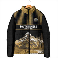 Custom Oceania Football NZ South Island Padded Jacket Minimal Mount Cook Silhouette LT9 - Polynesian Pride