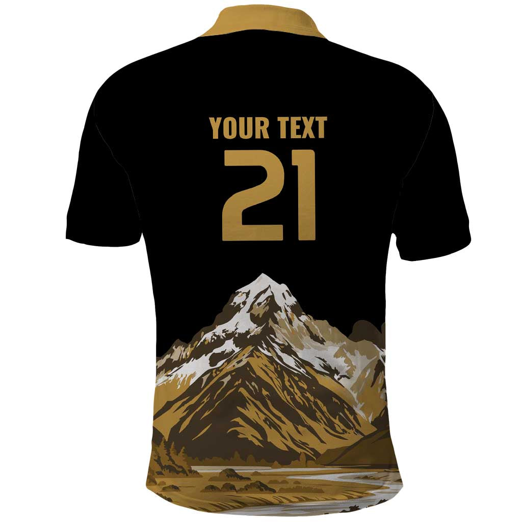 Custom Oceania Football NZ South Island Polo Shirt Minimal Mount Cook Silhouette