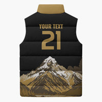 Custom Oceania Football NZ South Island Sleeveless Puffer Jacket Minimal Mount Cook Silhouette LT9 - Polynesian Pride
