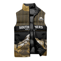 Custom Oceania Football NZ South Island Sleeveless Puffer Jacket Minimal Mount Cook Silhouette LT9 - Polynesian Pride
