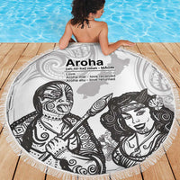 Aroha Maori Language Beach Blanket Te Reo Maori Inspired Art LT9 - Polynesian Pride